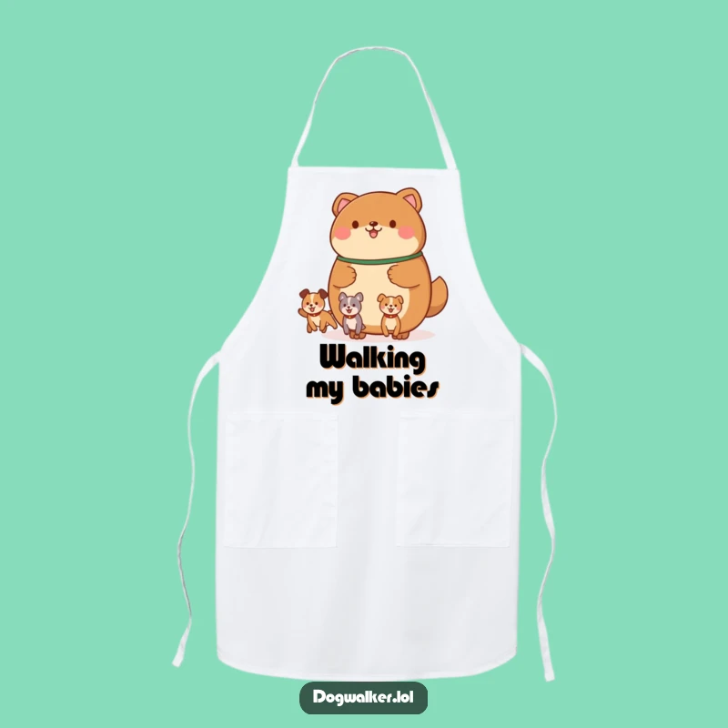 Funny Dog Walker Animal Apron: Protect Your Clothes on Canine Adventures