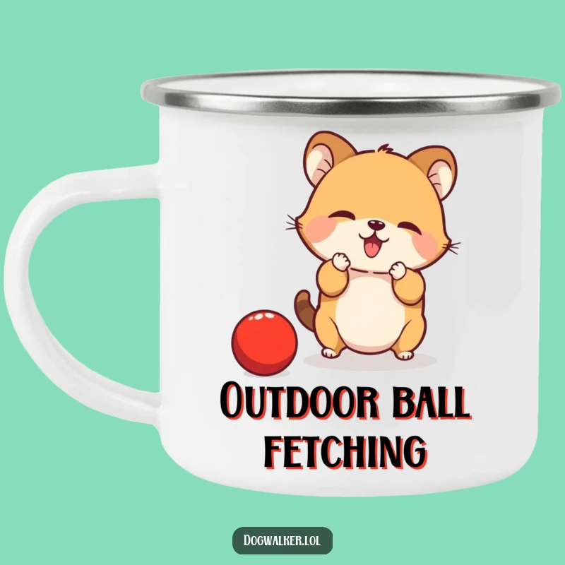 Funny Animal Ball Enamel Mug: Outdoor Play Gift