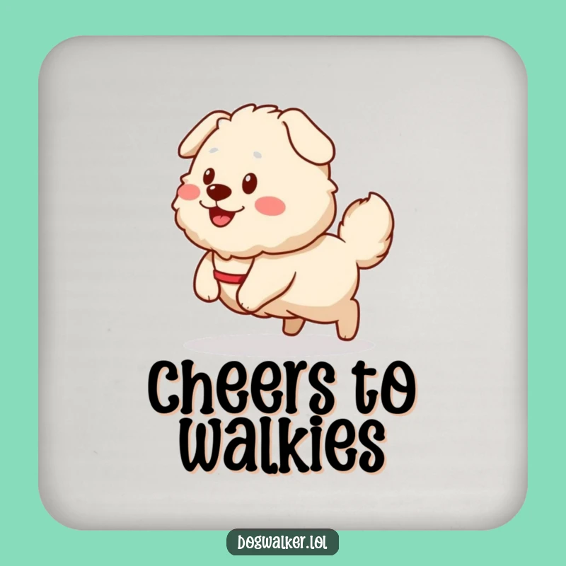 Funny Dog Walker Coaster: Happy Pup Accessory, Hilarious Drink Protector