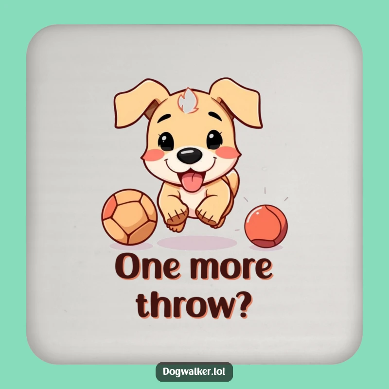 Funny Drink Coaster: Dog Fetching Ball, Protect Surfaces with Playful Humor