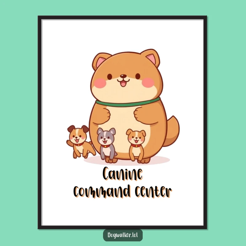 Funny Dog Walker Animal Poster: Joyful Canine Chaos for Your Walls