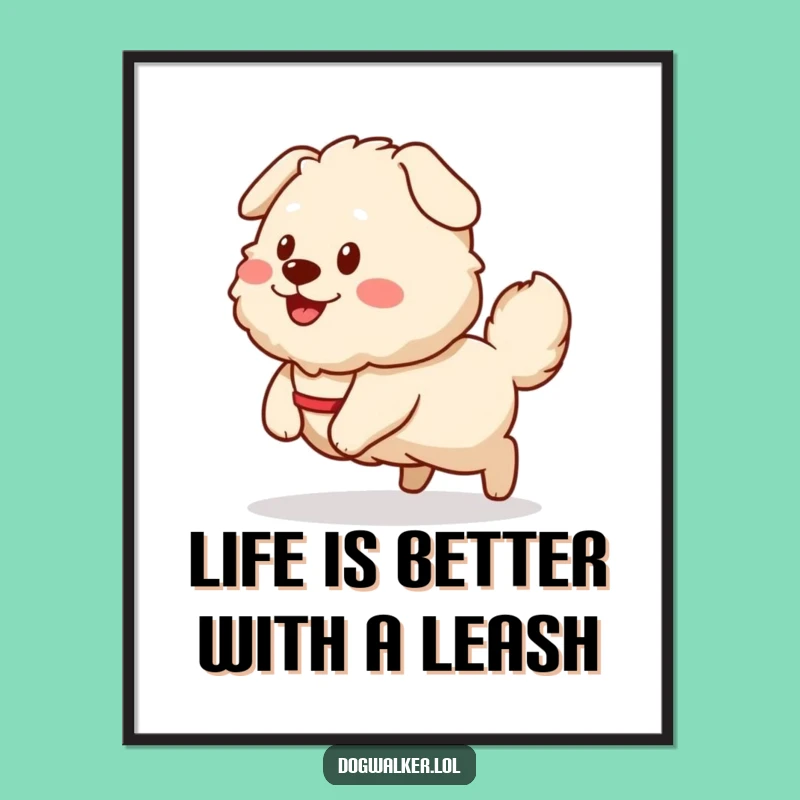 Funny Free Printable Wall Art: Dog Walker Duo, Downloadable Art