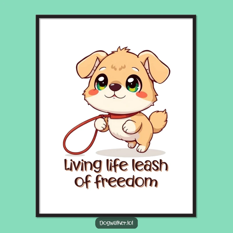 Funny Free Printable Wall Art: Giggling Animal Leash Adventure!
