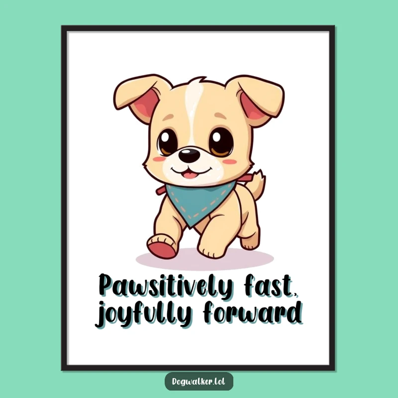 Funny Free Printable Wall Art: Energetic Dog Runner, Downloadable Art