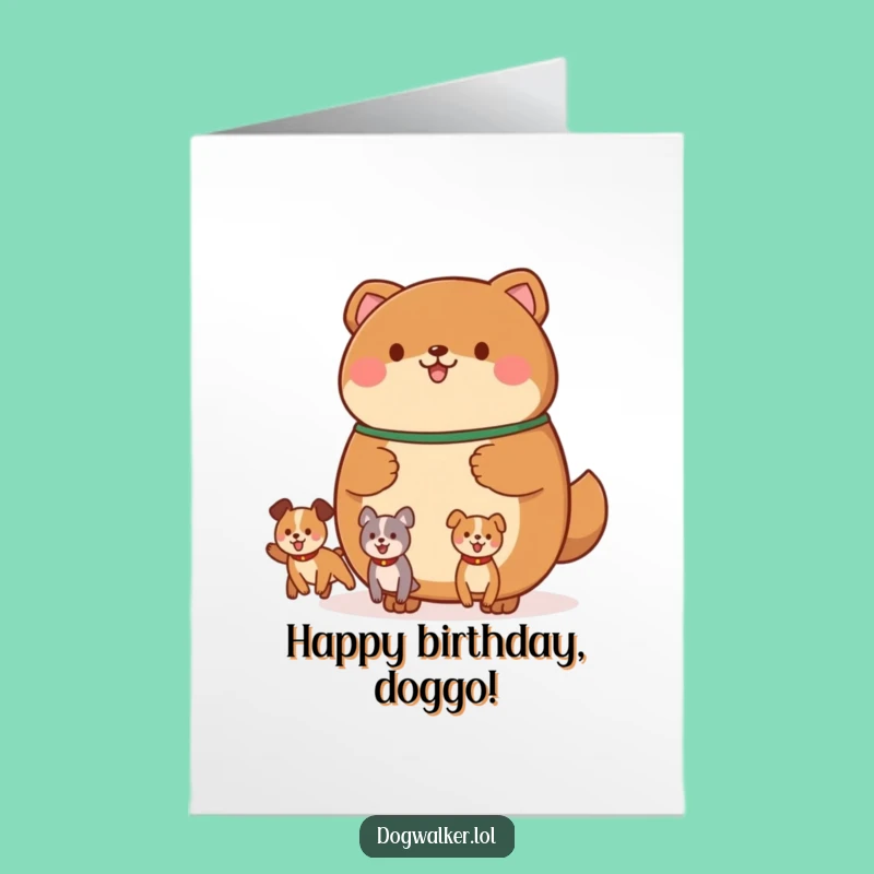 Funny Free Printable Birthday Card: Dog Walker Animal, Hilarious Downloadable Gift