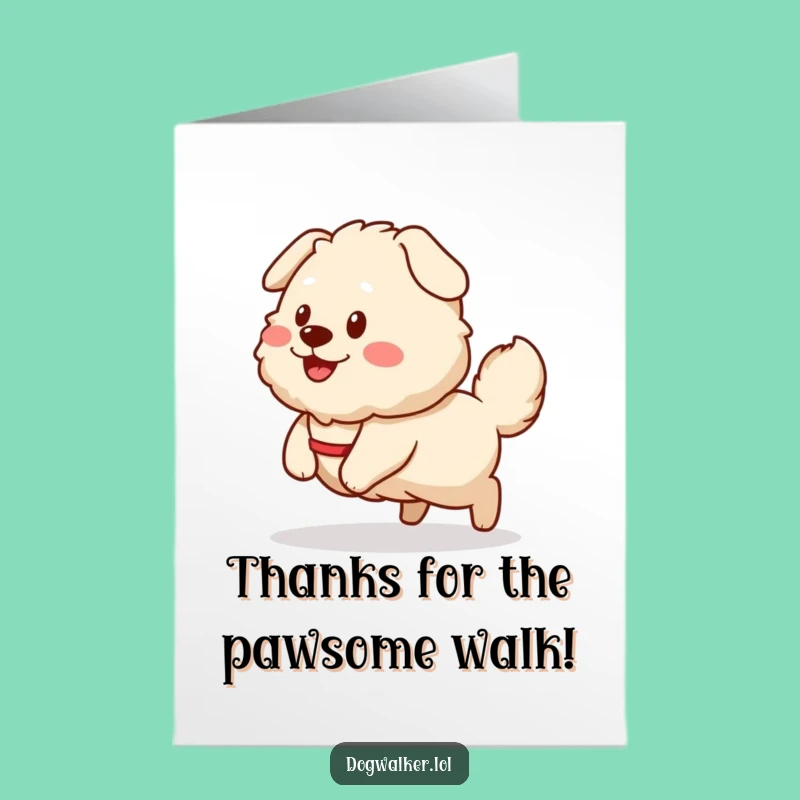 Free Printable Thank You Card: Dog Walker Fun, Wagging Tail, Instant Download