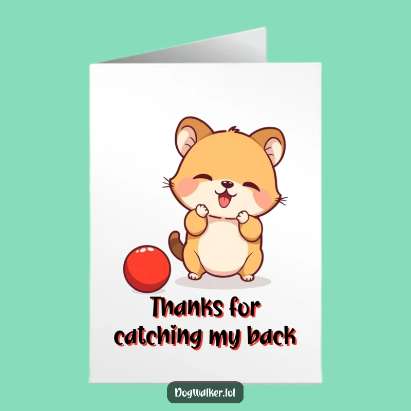 Free Printable Thank You Card: Playful Animal Ball Appreciation!