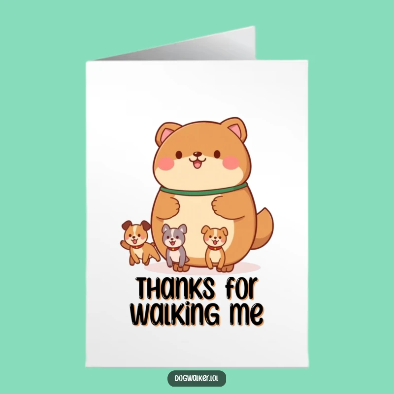 Thanks Free Printable Card: Dog Walker Animal, Playful Humorous Downloadable Gift